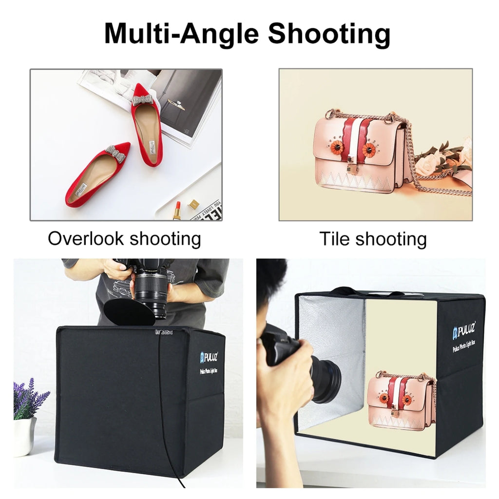 25cm 40cm Portable 3200K-6500K Ring LED USB Photo Lighting Desktop Shooting Tent Studio Box With 12 Color Backdrops Lightbox