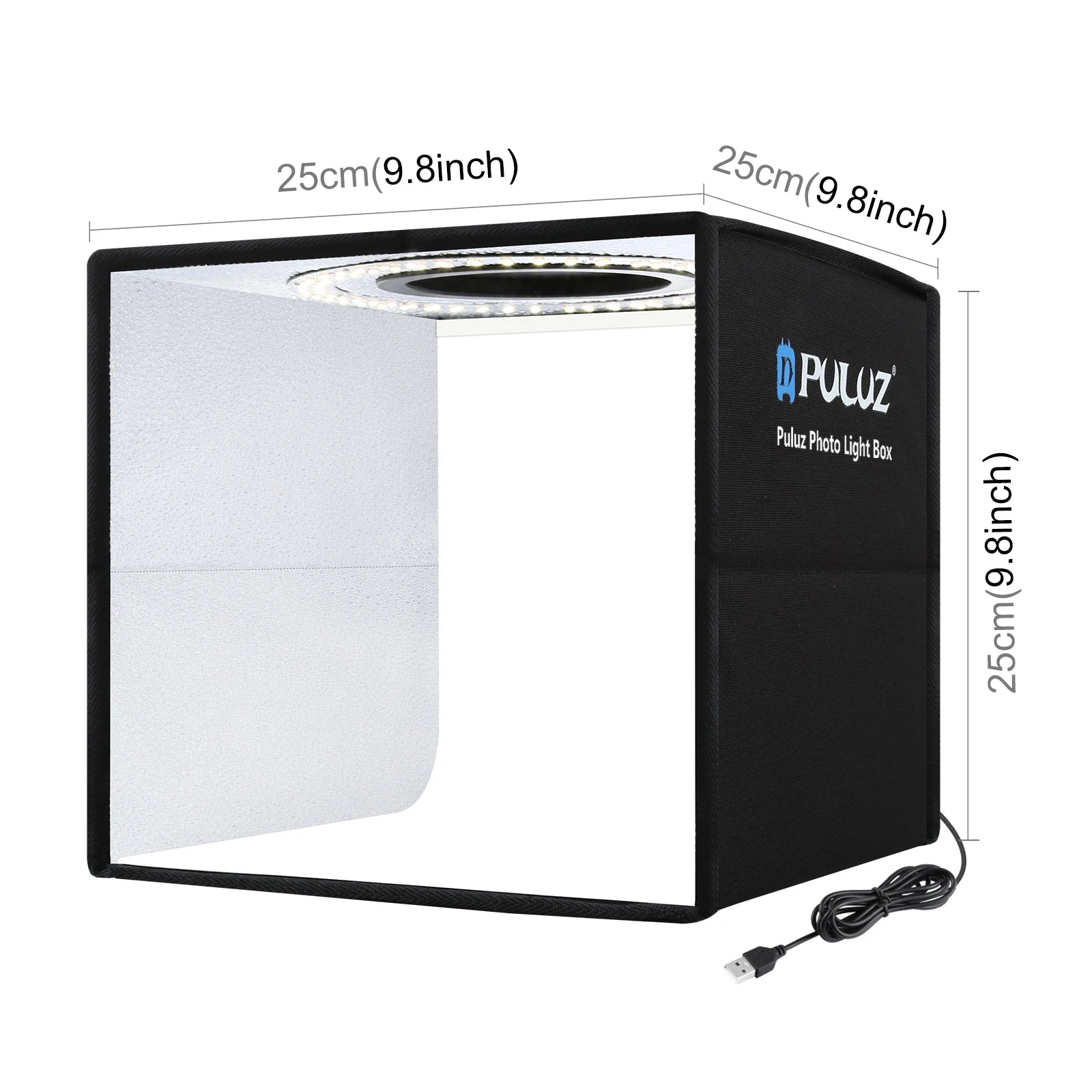 25cm 40cm Portable 3200K-6500K Ring LED USB Photo Lighting Desktop Shooting Tent Studio Box With 12 Color Backdrops Lightbox
