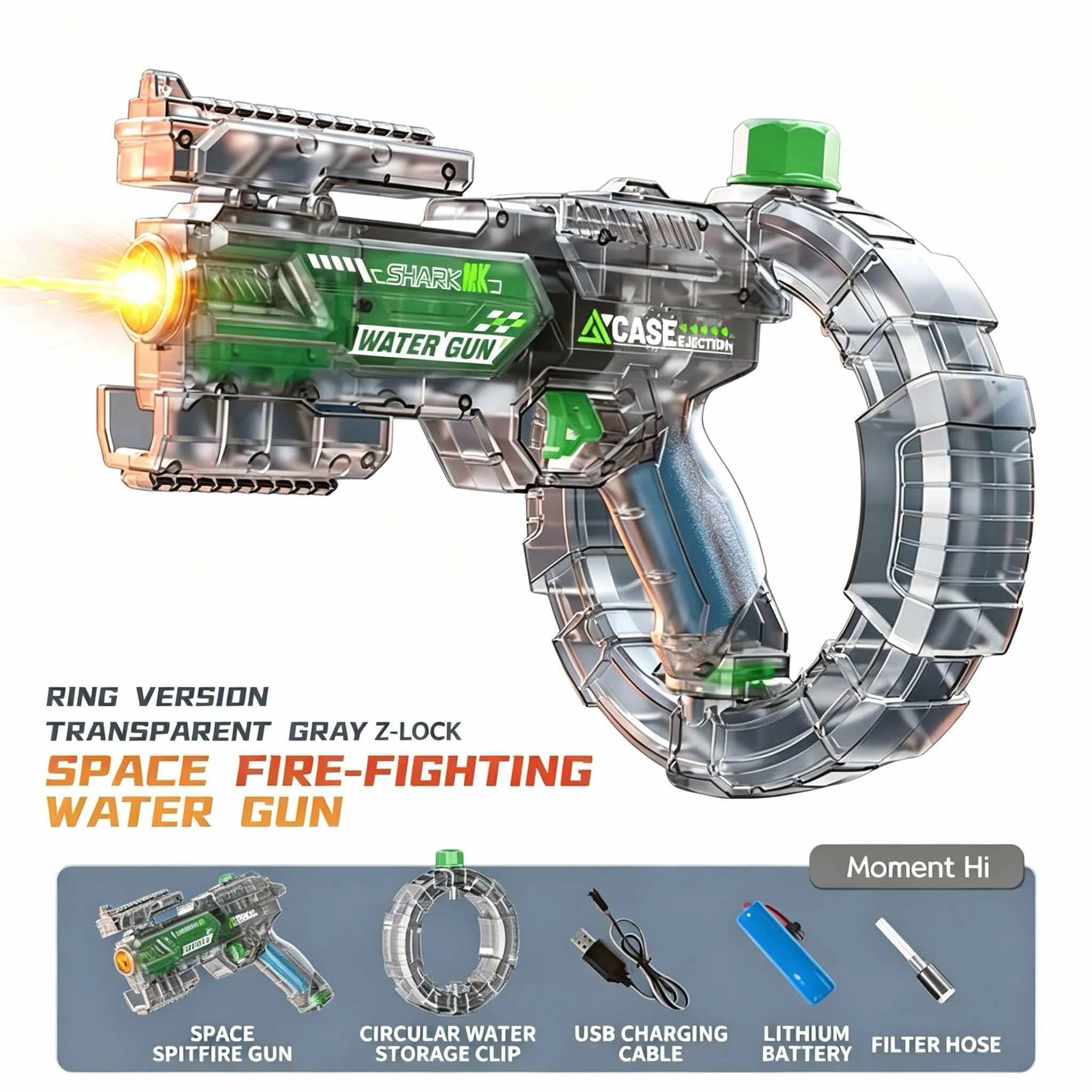 Electric Auto Water Gun with LED Lights for Summer Outdoor