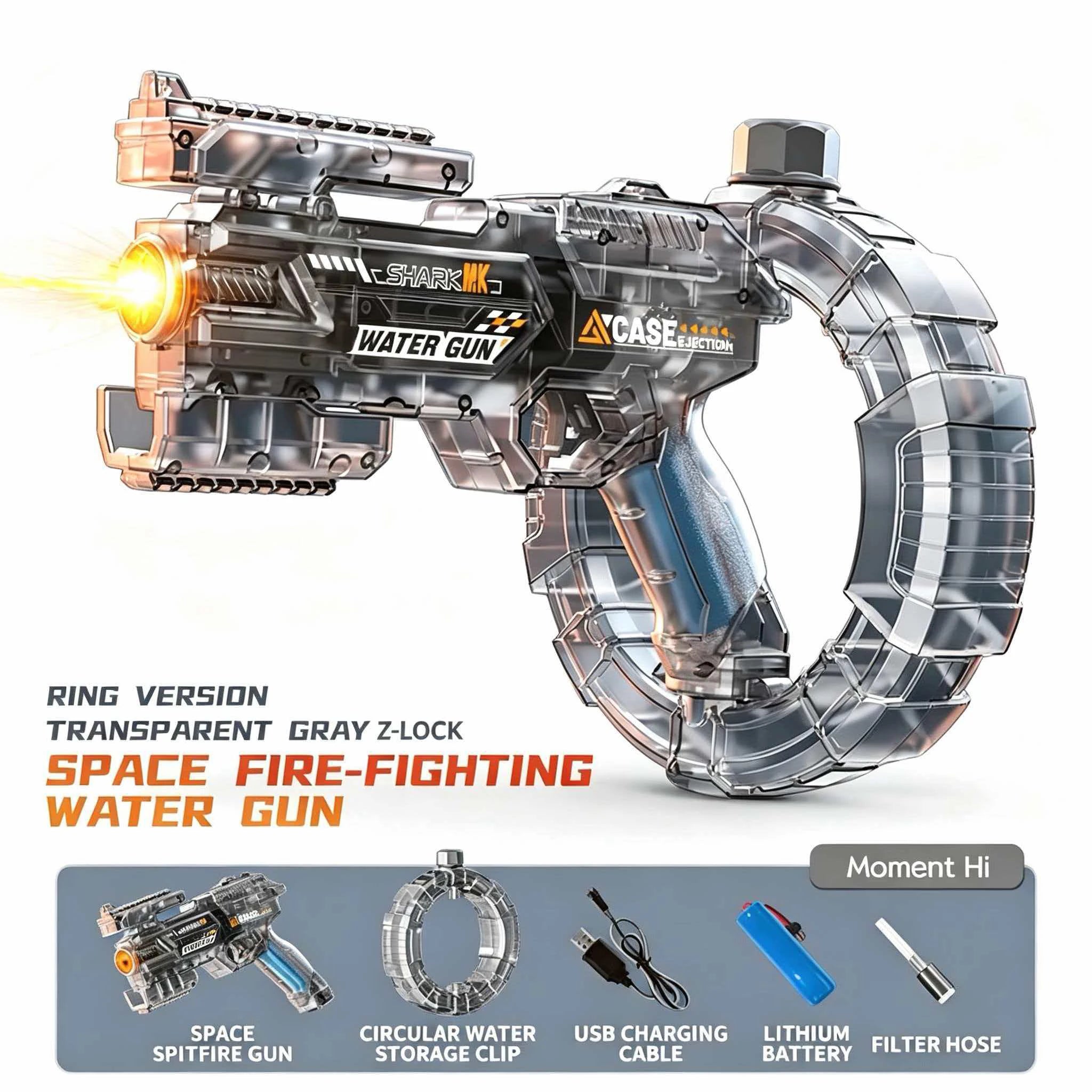 Electric Auto Water Gun with LED Lights for Summer Outdoor