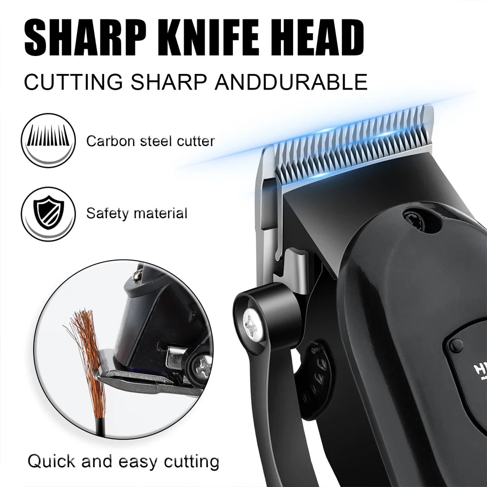 Professional Hair Clipper Kit with LCD Display Cordless