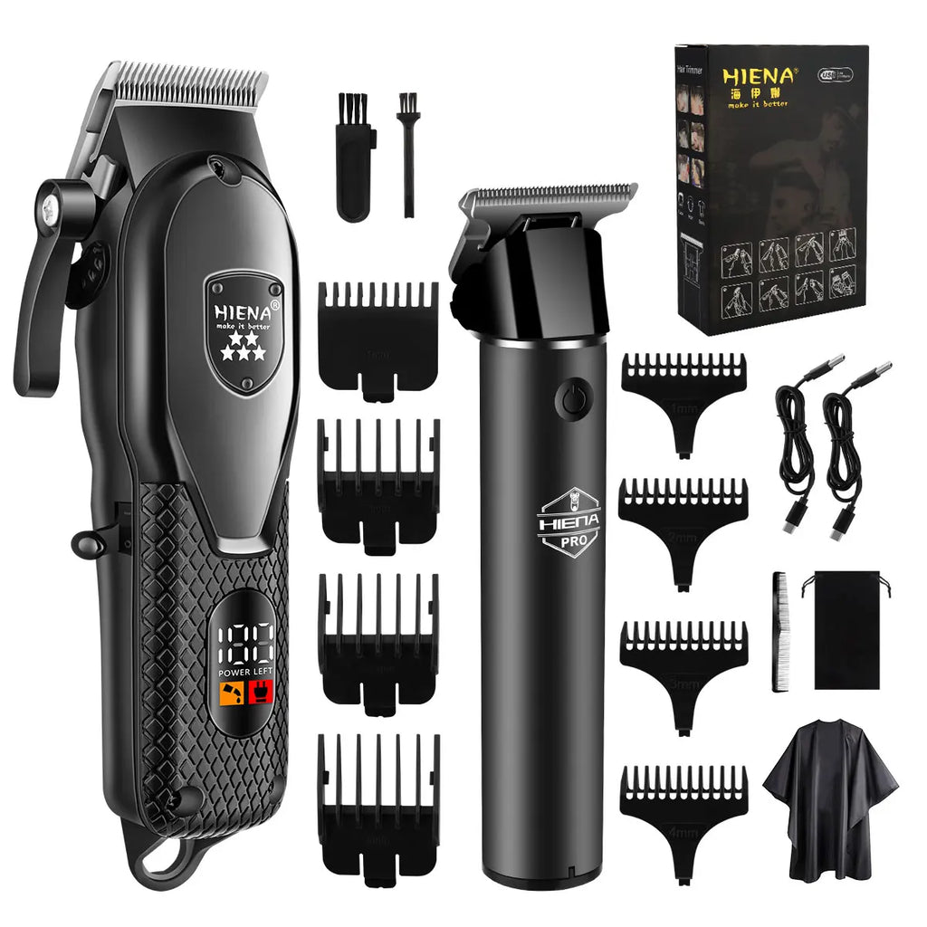 Professional Hair Clipper Kit with LCD Display Cordless