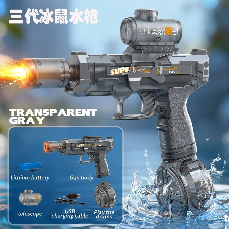 Electric Auto Water Gun with LED Lights for Summer Outdoor