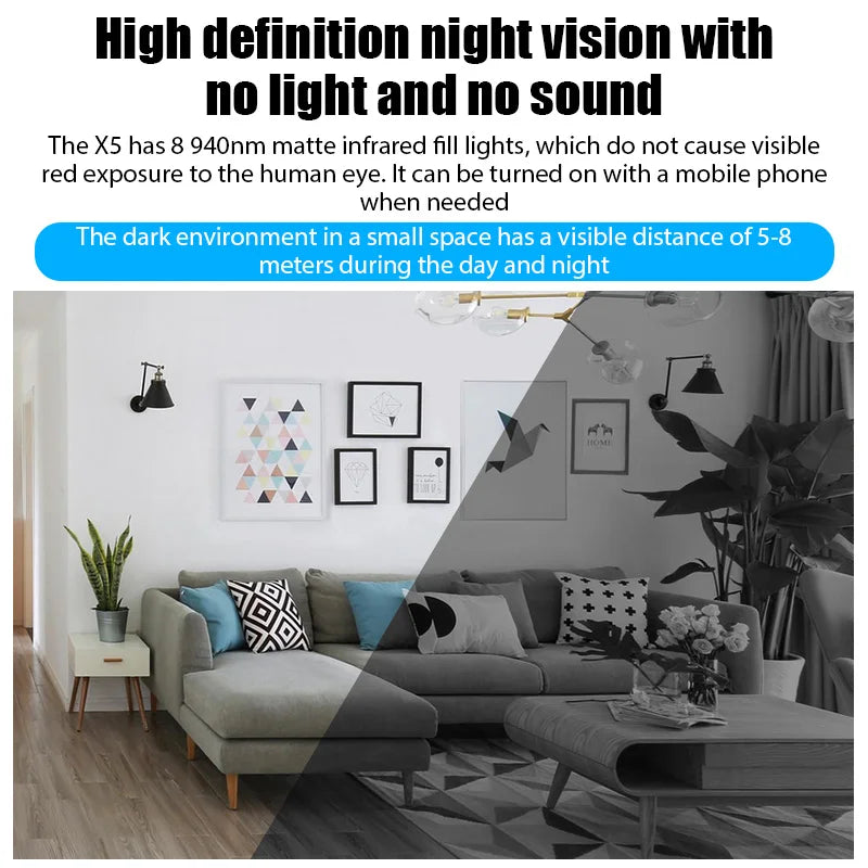 Mini WiFi Security Camera with Night Vision and Motion Detection