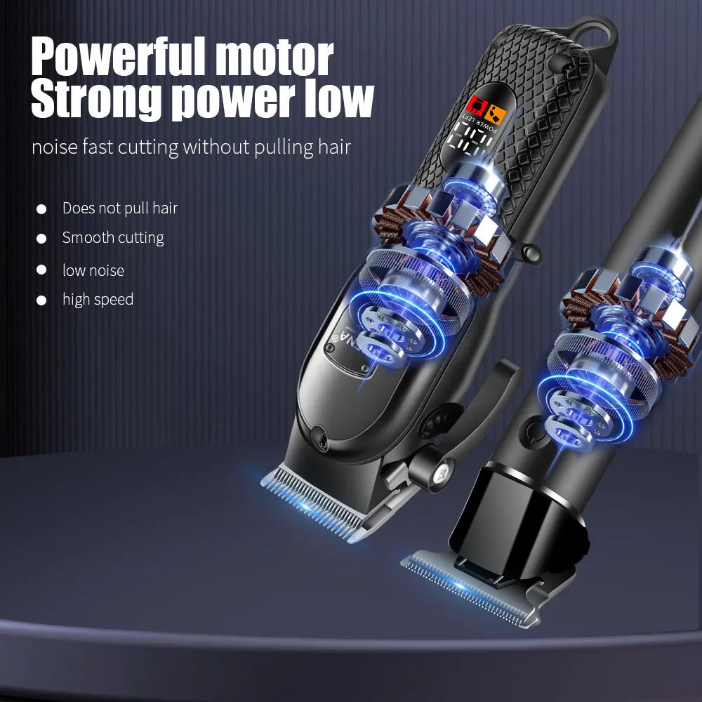 Professional Hair Clipper Kit with LCD Display Cordless
