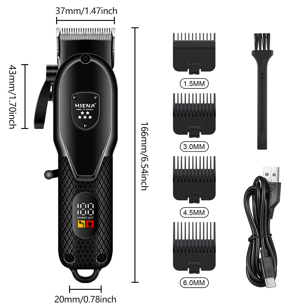 Professional Hair Clipper Kit with LCD Display Cordless