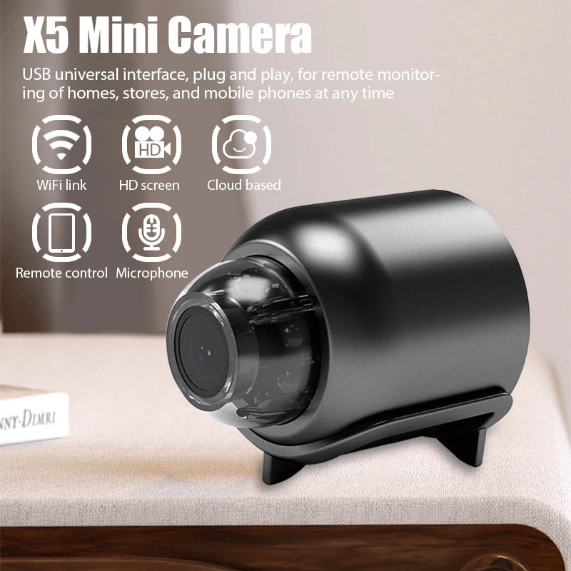 Mini WiFi Security Camera with Night Vision and Motion Detection